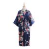 Comercio Exterior Transfronterizo Pavo Real Largo Talla Única para Todos Camisón Imitación Seda Verano Una Pieza Kimono Japonés Bata Abierta Envío Directo