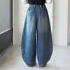 Pantalones Vaqueros Anchos para Niñas Primavera y Otoño 2026 Nuevo Estilo Coreano Sueltos Largos Pantalones Curvos Retro Elegantes