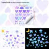 Xino Yg-H722 Pegatinas Luminosas de Corazón con Brillo Degradado Elementos de Cielo Estrellado Luna Estrellas Nube Pegatinas Decorativas para Pared