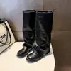 Punta fina, tacón oculto, botas estilo pantalón con hebilla de cinturón, botas altas para mujer, nuevo modelo principios de otoño 2026, botas de montar de caña alta extremadamente estilosas