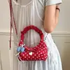 Bolsa de Mão Plissada com Laço Estilo Coreano Bolsa Meia-Lua para Mulheres 2026 Nova Moda Versátil Crossbody Bolsa para o Dia a Dia