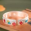 Pulsera de Plata con Dichos Auspiciosos, Plata Pura 999.9, Nuevo Estilo Chino, Gato de la Fortuna Versión Ancha, Pulsera Moderna y Fresca