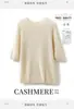 77% Cachemira, 23% Seda de Morera, Listo para Usar Alxa + Esencia de Isla Suéter de Cachemira para Mujer con Diseño de Mangas de Tres Cuartos