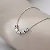 Collar de Plata Esterlina S999 Fangxing Forma Geométrica Bean Bean para Mujer Estilo Coreano Japonés Fresco Simple Moderno Genial Cadena para Clavícula Versátil