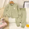 Conjunto Cálido de Cintura Alta para Bebé Ropa Infantil Estilo Coreano Ropa para Bebés y Niños Pequeños Conjunto de Dos Piezas Niños Niñas Primavera Otoño Nuevo Estilo