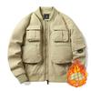 Chaqueta Bomber para Hombre Traje de Béisbol Retro Americano Chaqueta de Ropa de Trabajo Multibolsillos Funcional para Exterior Tres Pruebas Carga Superior