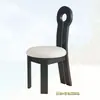 Silla de sirena retro de madera maciza estilo vintage con respaldo, silla de comedor minimalista nórdica para el hogar, silla de tocador para dormitorio