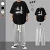 Terno de Manga Curta para Meninos, Conjunto Esportivo Ins de Duas Peças, Camiseta e Calça, Terno Casual Fino Masculino