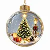 Adorno de bola de cristal transparente de Navidad transfronterizo, decoración de trineo con renos de Santa Claus, bola colgante decorativa de árbol de Navidad 3D