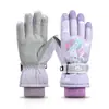 Luvas de Esqui de Inverno para Crianças Brincarem na Neve, Repelentes à Água, Fofas, Quentes e Aveludadas Espessas para Meninos e Meninas, Estudantes e Crianças para Proteger do Vento e do Frio