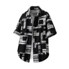 Camisa de Hombre de Verano Nuevo Estilo Patrón Estéreo 3D Talla Grande Holgada Fresca de Manga Corta