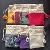 Bolsas de Algodón Lino Patchwork con Cordón, Bolsas para Joyería, Bolsas de Empaque Coleccionables, Varios Estilos de Bolsitas de Terciopelo, Bolsas para Monedas