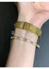 Pulsera Redonda de Zirconia Chapada en Oro Real de 14k Estilo Coreano Ins Diseño Simple Pulsera de Moda Pulsera de Lujo Ligero para Mujeres
