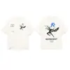 Camiseta Casual Solta de Manga Curta com Estampa de Letras e Ícone Representativo Transfronteiriço para Mulheres e Homens, Exportação
