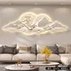 Pintura Decorativa Moderna de Lujo Ligero para Sala de Estar Pintura Paisajística Creativa de Gama Alta Pintura de Luz Luminosa Pared de Fondo de Sofá Pintura Colgante LED