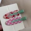 2 Pack Juice Series Hairpin Cute Grape Watermelon Cosmetic Clip Seamless Hairpin Hair Accessories Glitter Bangs Clip