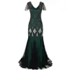 Vestido de Lentejuelas Retro Transfronterizo Europeo y Americano de los años 1920 Vestido Largo de Noche Talla Grande para Fiesta de Banquete Vestido de Mujer de Comercio Exterior