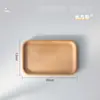 Bandeja Ovalada de Madera Estilo Japonés, Madera de Haya, Plato de Madera Fresco y Sencillo, Plato de Cena de Madera Estilo Ins, Plato de Postre para Snacks del Hogar