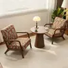 Mesa de Sofá Individual de Madera Maciza Retro Combinación de Silla Mesa Restaurante Tienda de Té con Leche Balcón Sala de Estar Dormitorio Ocio Hotel