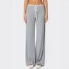 Ropa de mujer transfronteriza europea y americana Amazon Pantalones casuales con cordón para mujer Pantalones rectos Dape Pantalones sueltos con borde de encaje