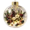 Adorno de bola luminosa transparente navideño transfronterizo, bola de cristal 3D, decoración de escena de ambiente festivo para árbol de Navidad, adorno colgante