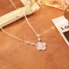 Collar de Circonita Super Brillante de Cuatro Hojas para Mujer, Moda de Gama Alta, Cadena para Clavícula Fresca y Dulce, Accesorio Popular de Celebridad de Internet