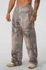 Pantalones Casuales con Estampado de Camuflaje Digital, Pantalones Largos de Pierna Recta, Pantalones Anchos Sueltos para Deportes y Fitness, Verano Sin Planchar Alta Elasticidad Transfronterizo