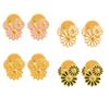 Europa y Estados Unidos Estilo INS pendientes de crisantemo pendientes pequeños de margarita de acero de titanio y oro de 18k pendientes de temperamento vintage para mujer venta al por mayor