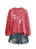 Amazon Ebay Estación Independiente Moda e Interesante Elegante Dama Diente de León Dos Pájaros Cuello Redondo Manga Larga Sudadera Exportación