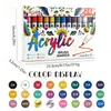 Caneta Marcadora Acrílica Tipo Pressão com Válvula Traseira, Caneta Aquarela Colorir Infantil com Ponta Macia, Caneta Marcadora Especial para Desenho de Estudante