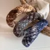 Faixa de Cabeça Plush Colorida Misturada Outono e Inverno, Faixa de Cabeça Retrô de Cano Alto para Mulheres, Sensação de Alto Padrão, Faixa de Cabeça para Lavar o Rosto, Grampo de Cabelo, Acessório de Cabelo