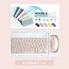 Teclado Bluetooth para iPad, Adequado para Tablets e Celulares, Conjunto Universal de Teclado e Mouse Sem Fio, Teclado e Mouse de Carregamento Silencioso