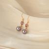 Aretes de Perla Morada de Ensueño para Mujer, Modernos y Elegantes, con un Toque de Lujo Ligero y de Alta Gama, Pendientes Minimalistas de Zirconia de Nicho para Verano