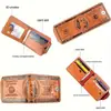 Cartera de Cuero para Hombre Bifold con Broche de Presión Portatarjetas Bolsillo para Efectivo Cartera de Moda Novedosa