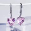 KYZC Anillo Europeo y Americano Micro-incrustado en Forma de Corazón Diamante Rosa Set de Anillo de Compromiso Anillo