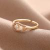 Moda Elegante Imitación Perla Incrustada Zircón Anillo de Dedo Estilo Ins Anillo Abierto Anillo Lujo Ligero Regalos para Novia