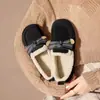 Sapatos Peludos para Mulheres no Inverno, Sapatos Birkenstock Retrô, Calçados com Solado Plano para Uso Externo, Mocassins de Calçar, Sapatos de Algodão Quentes com Forro de Lã, Sapatos Gorro