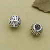 Material de cuentas DIY Hecho a mano Accesorios Tejidos Plata de Ley s925 Cuentas Huecas de Cubo Accesorios para Hacer Pulseras