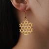 Pendientes de acero de titanio con corte simple, tendencia de personalidad de moda de comercio electrónico transfronterizo, estrella hueca de seis puntas, material 304 de acero inoxidable