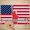 Jogo Americano de Festa da Independência Americana Transfronteiriço da Amazon com Estrela de Cinco Pontas e Estampa de Letras Decoração de Celebração Festiva Jogo Americano de Mesa