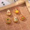 Esperando k oro plateado en cobre gota de aceite transferencia auspicioso calabaza arena dorada accesorios tai chi Ji calabaza pulsera joyería accesorios diy