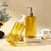 Em Estoque 250ml Óleo Demaquilante Cor de Chá Frasco Transparente Óleo Essencial para Cuidados com os Cabelos Tônico Removedor de Maquiagem Tipo Pump Água de Essência de Maquiagem Garrafa de Água