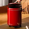 Papelera de patas altas, no necesita agacharse, gran capacidad para uso doméstico, sala de estar, cocina, inodoro, baño, con tapa y ruedas
