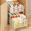 Este estante de almacenamiento de varios niveles para gabinetes de computadora, perfecto para refrigerios y dormitorios estudiantiles. Es un organizador de gabinete profundo extraíble.