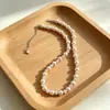 Conjunto de Pulseira e Colar Manta com Pérola Swarovski Rosa e Bola de Diamante, Bola Totalmente de Diamante, Conjunto de Design de Luxo Leve de Nicho