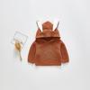 Suéter nuevo para bebé de otoño e invierno para hombre y mujer, orejas de conejo para bebé, cárdigan acolchado con felpa, top versátil