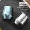 Copo de dupla camada de titânio puro, copo de titânio para acampamento ao ar livre com tampa, copo conveniente, canudo de dupla finalidade, copo térmico, design de casca de ovo, copo de café divertido