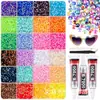 Em Estoque Atacado Conjunto de Cores Mistas com 40 Compartimentos Strass de Resina com Fundo Plano 3mm Acessórios para Unhas Artesanais DIY Acessórios para Roupas