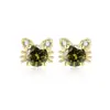 Pendientes de botón de plata S925 imitación de gato con diamantes, pequeños, exquisitos y lindos, con piedras de moissanita de imitación, superventas en transmisiones en vivo de Xiaohongshu