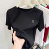 Camiseta de Manga Corta para Mujer con Diseño Único de Cuello Redondo y Tops Holgados de Nuevo Estilo Europeo 2023